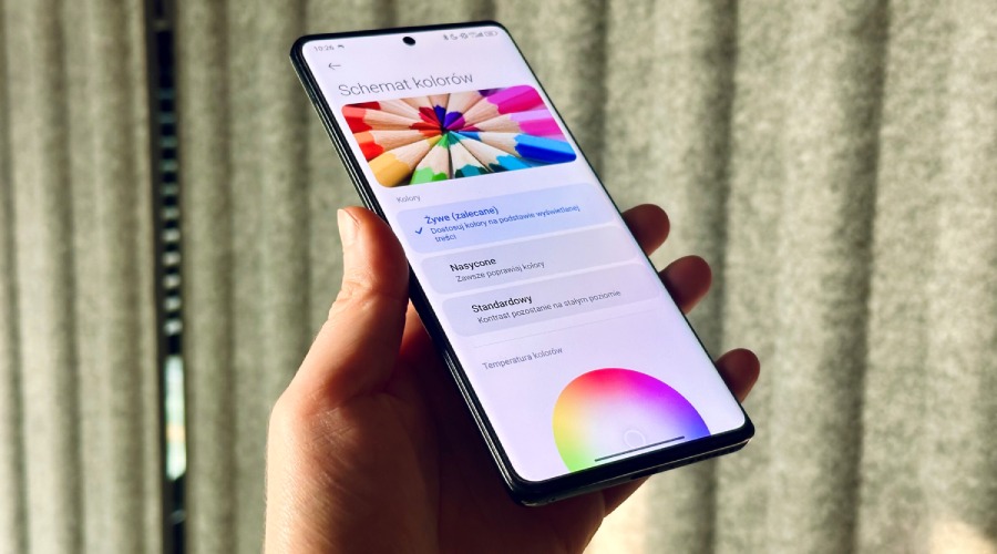 smartfon Redmi Note 14 Pro ekran ustawień kolorów